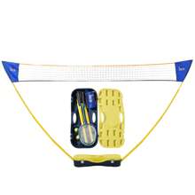 HOMCOM Portable Folding Badminton Net Set With 4 Badminton Rackets And 2 Nylon Shuttlecocks, For Indoor Outdoor Exercise Training - Yellow - View 2