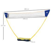 HOMCOM Portable Folding Badminton Net Set With 4 Badminton Rackets And 2 Nylon Shuttlecocks, For Indoor Outdoor Exercise Training - Yellow - View 5