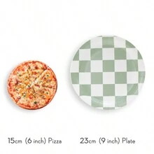 24 Packs Sage Green Checkerboard Paper Plates, Checkered Pattern Party Supplies, Disposable Paper Plates For Party, Celebration, Birthday, Gifts - Multicolor - View 4