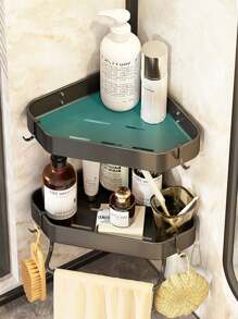 铝合金角架适用于厨房、浴室、卫生间、阳台收纳，防锈、防潮、节省空间、无需钻孔 - 彩色 - 查看 5