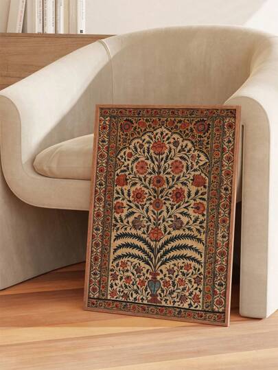 1幅复古伊斯兰清真寺壁画，伊斯兰风格墙画，穆斯林家居装饰 - 穆斯林婚礼礼物 - 清真寺建筑 - 伊斯兰艺术 - 抽象画，无框