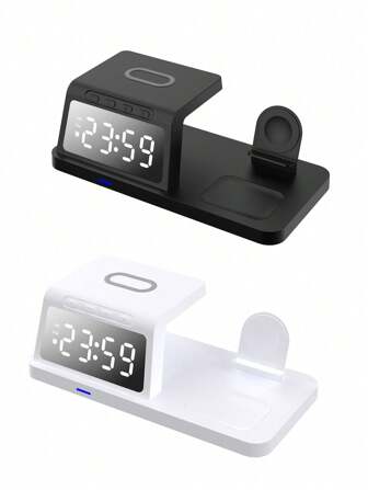 15W多功能快速无线充电器，支持手机、时钟、闹钟、手表（仅兼容Watch SE/6/5/4/3/2，不支持其他手表）、耳机（仅支持原装Apple 2/Pro，不支持复制品）无线充电