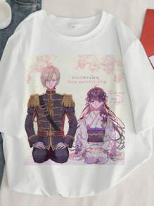 Cartoon T-Shirt, Anime Watashi No Shiawase Na Kekkon Unisex 100% Cotton New Release Shipping Various Colors!! - 白色 - 查看 2