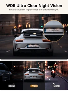 10'' Rear View Mirror Camera Full Touch Screen Mirror Dash Cam, Dual Camera Front 1080P And Rear 720P Backup Camera, App Control With WiFi, Voice Control, WDR Night Vision, 24 Hours Parking Mode, G-Sensor - 黑色 - 查看 5