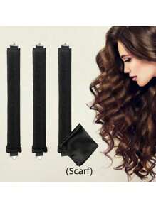 3 pièces Set sans chaleur Boucleur avec écharpe, fer à friser mou, boucleur de cheveux avec bandeau, outils de coiffure Décoration de la maison et de la salle de bain Retour à l'école - beaucoup - Voir 4