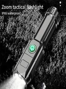 Puissante lampe de poche à LED Lampe de poche Lumens Lampe de poche rechargeable USB Imperméable Zoom Torche de pêche et de chasse LED pour voyages, Halloween, Noël, Thanksgiving