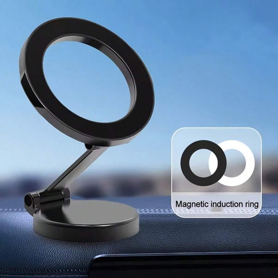 兼容 iPhone 16/16 Pro Max MagSafe 车载支架，[全金属和 360° 调节] 车载磁性手机支架，带 N52 强磁铁，车载支架兼容 iPhone 16 15 14 13 12 和 MagSafe 保护壳及所有手机