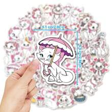 Disney 50 件玛丽贴纸卡通猫装饰笔记本电脑杯头盔相框滑板电脑防水贴纸圣诞节万圣节感恩节送给家人和朋友的可爱礼物