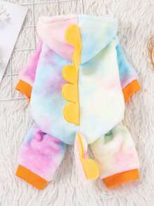 温暖多彩的恐龙角色扮演服装，适合宠物狗猫，适合秋冬季，适合贵宾犬、松狮犬、泰迪熊等。 - 彩色 - 查看 6