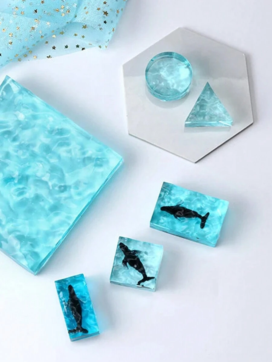 4PCS/6PCS Mini Water Ripple Rectangular / Circular / Triangular Silicone Mold DIY Creative Pendant Epoxy Resin Molds Home Decoration Small Ornaments Aromatherapy Plaster Mould