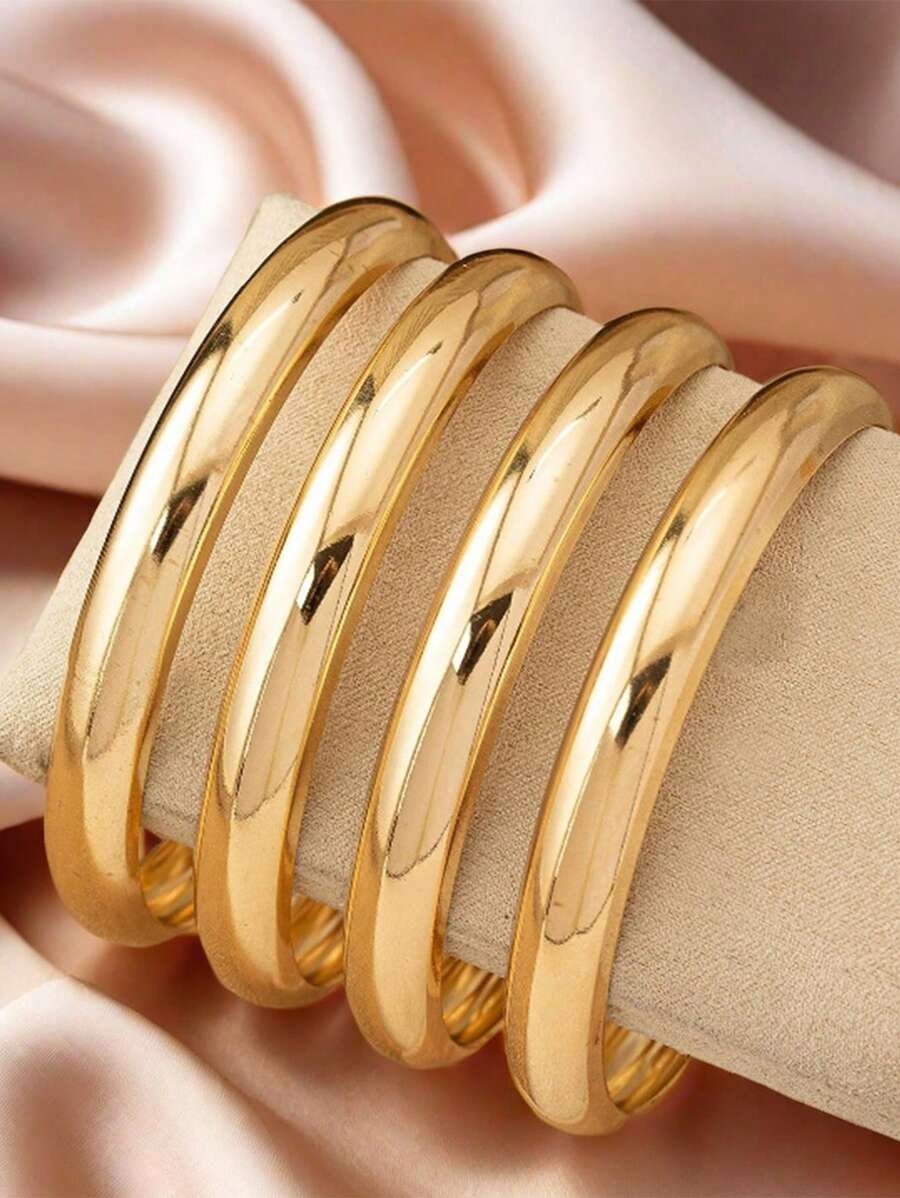 4pcs Women's Basic Alloy Bracelet Jewelry Set - Four-piece Set - View 1