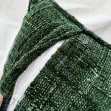1pc Chenille Pillow Case, Soft Plush Sofa Throw Pillow Cover For Fall/Winter Home, Bed, Decor (Pillow Insert Not Included) - Olive Green - View 5