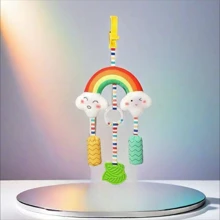 1 件婴儿动物风铃吊坠，可爱大象狮子摇铃拼图声音玩具，圣诞礼物婴儿推车悬挂玩具套装 - 柔软面料，风铃；婴儿摇铃玩具 0-3 岁幼儿玩具婴儿玩具新生儿用悬挂玩具发出声音