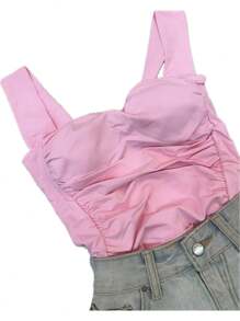 Fkmoda Polyamide Tank Top Bodysuit - Màu Hồng baby - Xem 5