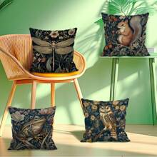 4件套动物植物插画印花靠垫套 单面 45*45cm - 彩色 - 查看 5