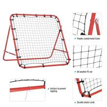 HOMCOM Rebounder Net Practise Kickback Target Goal With 5 Angles, For Teens, Adults, Softball, Football Training, Red - Red - View 6