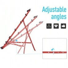 HOMCOM Rebounder Net Practise Kickback Target Goal With 5 Angles, For Teens, Adults, Softball, Football Training, Red - Red - View 3