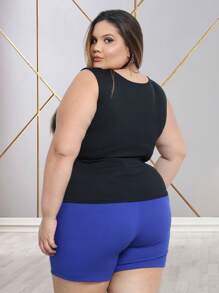 Kit 2 Tank Top Plus Size Sise Asymmetrical Neckline 44 To 52 Summer Comfortable Casual - Vermelho + Preto - 查看 4