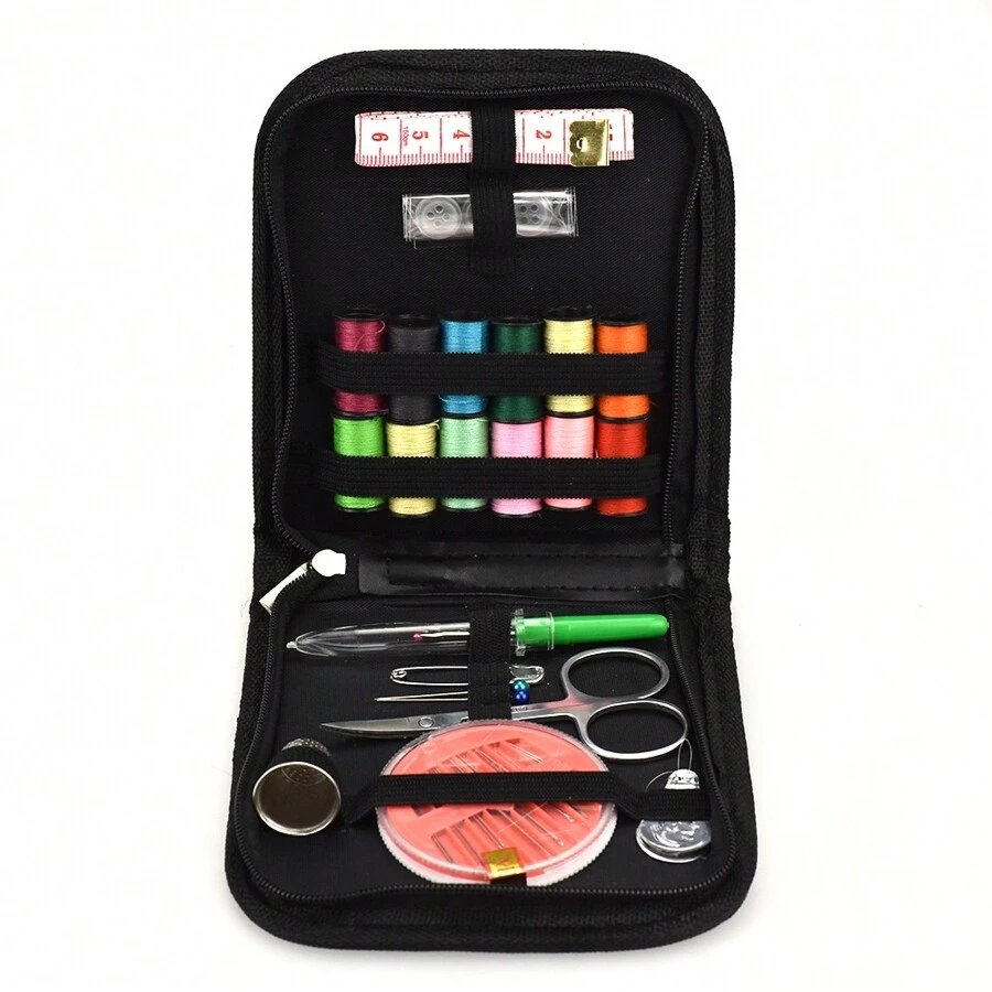 1pc Sewing Kit Organizer Bag For Storing Sewing Needles, Small Scissors, Pins And Other Small Sewing Accessories - Black - View 1