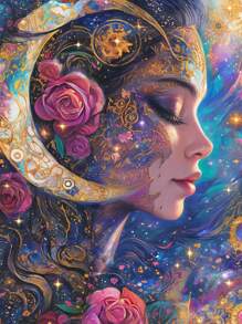 1 件 DIY 钻石画套件，全钻水钻刺绣家居装饰，11.8*15.7 英寸 - 彩色 - 查看 1