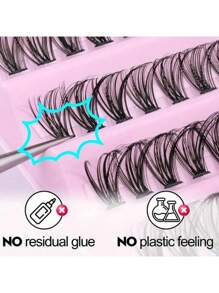 30/40/50/60/80/100D 8-16 mm D Curl Kit de extensión de pestañas con unión de pestañas y pegamento de sellado, grupos de pestañas, herramientas de maquillaje, kit de extensión de pestañas DIY para pegar pestañas,pestañas pestans extensiones de pestañas