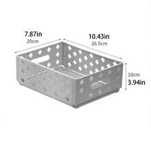 加厚折叠收纳篮适用于办公文具学习用品、厨房收纳、冰箱收纳、家用橱柜收纳、梳妆台化妆品收纳、浴室收纳，一物多用，满足居家多种用途需求 - 彩色 - 查看 14