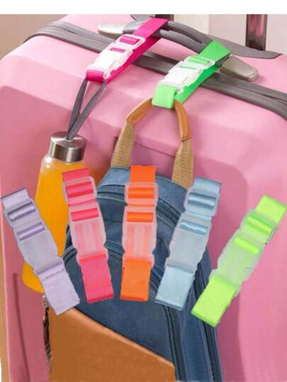 1/2/5pcs Colorful Adjustable Luggage Strap, Portable Travel Luggage Belt With Release Buckle, Travel Accessories, Convenient To Carry, Practical For Car/Outdoor Trips, Anti-Lost Luggage Tag Strap Summer Travel Essentials Workout School Supplies Camping Holiday Essentials Vacation Cruise Bag For School School Accessories School Stuff