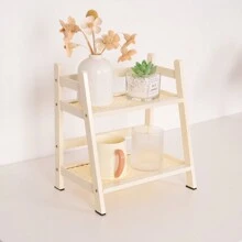 1件装竹制厨房收纳架，可折叠台面整理架，小型家用多功能收纳架/杯架，茶水咖啡吧台架，圣诞礼物，房间装饰摆件