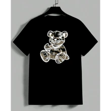 Conjunto Urso Camuflado Neon Camiseta Algodão + Short Tectel Elastano Masculino Adulto
