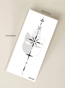 1 件草本汁半永久魔法纹身贴，创意个性化脊柱设计，14 天防水防汗，大手臂/胸部/背部临时纹身 - 藍色 - 查看 8