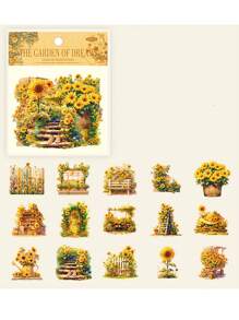 30 件/包复古植物和花卉 PET 防水垃圾日记本剪贴簿装饰工艺剪贴簿贴纸 15design Partten - 彩色 - 查看 9