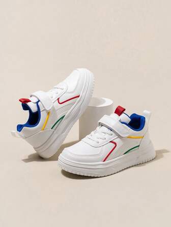 1 Pair Kids Casual Lightweight Canvas Sneakers, Unisex Children Trainers, All Season