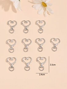 10 件时尚简约心形和星形衣架、DIY 工艺配件、钥匙链装饰 - 彩色 - 查看 8