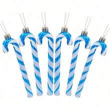 6 包圣诞塑料拐杖糖圣诞树挂饰拐杖糖迷你拐杖圣诞树挂饰圣诞装饰最佳礼物 - 彩色 - 查看 9