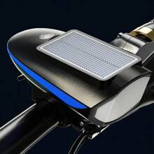 1pc Solar Powered Mountain Bike Light, Bright Night Riding Bell, Loud Ring Sound, Universal For Road Bicycle Front Light Horn