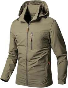 Chaqueta Táctica Impermeable Para Hombre - Caqui - Ver 1