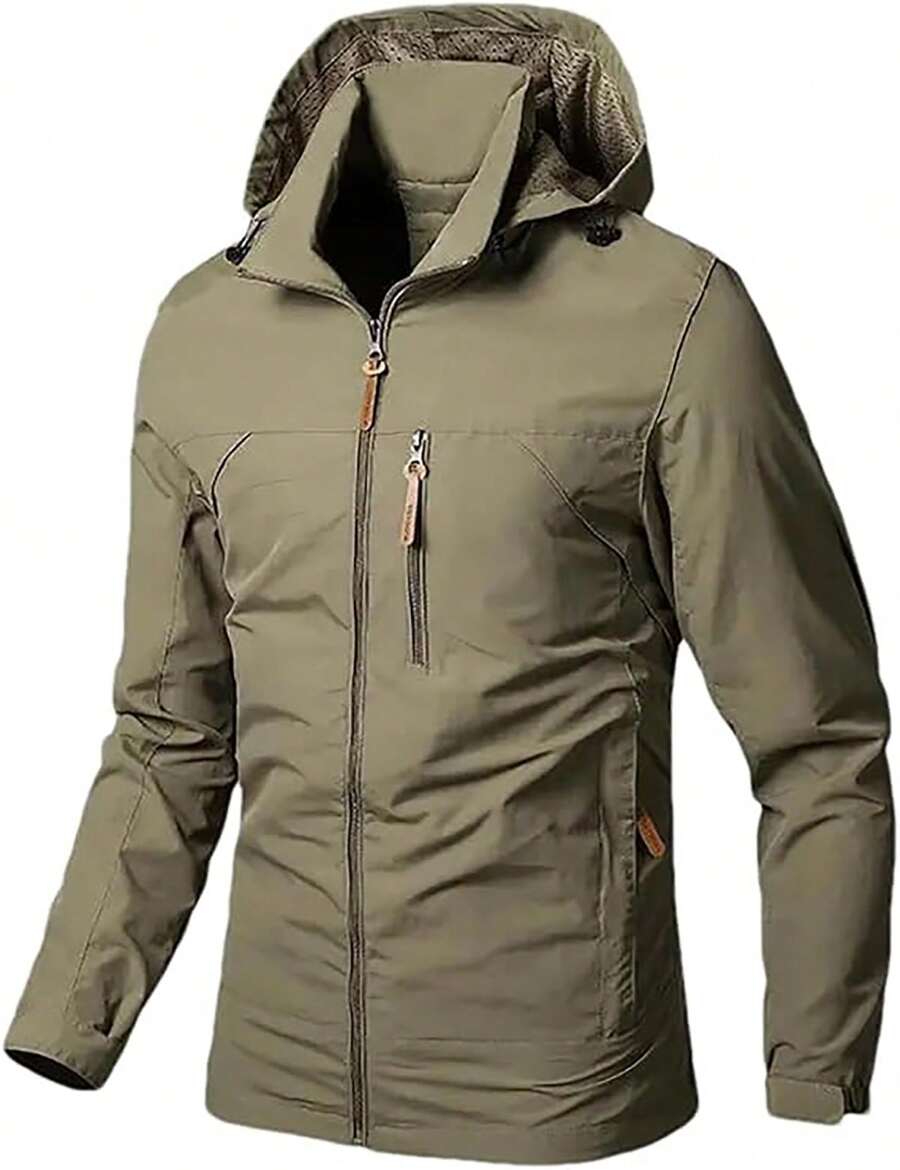 Chaqueta Táctica Impermeable Para Hombre - Caqui - Ver 1