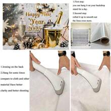 2025 Happy New Year Background Champagne Pinecone Design For New Year Party Background Banner Portrait Photography Background Vinyl - Type B - View 5