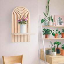 2 pezzi di mensole ad arco in stile boho, ripiani da parete decorativi in legno, mensole appese arcobaleno bohémien, per cameretta, camera da letto, soggiorno, portacandele e portaoggetti, decorazione d'autunno per la casa