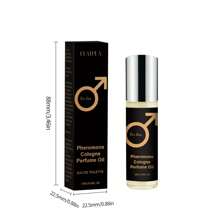 1 件男士信息素古龙水走珠香氛，高浓度木质香味，持久留香，适合约会、通勤和情人节礼物 - 黑色 - 查看 7