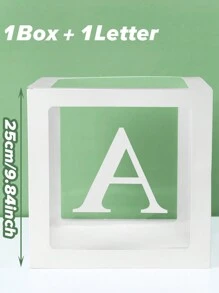 1pc 25cm White Letter Transparent Box (Box And Letter), Birthday Decoration, Wedding Decoration, Wedding Anniversary Decoration, Baby Shower Decoration, Christmas Decoration, 2025 New Year Party Room Decoration, Tabletop Decor, Initial Transparent Balloon Box Surprise Gift Box, Party Favor, Spell Name Letter Decoration Party - Letter Transparent Box - View 14