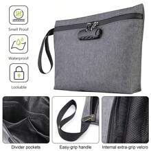 Smell Proof Bag With Combination Lock Set, Metal Herb Grinder Included, Portable Sealed Herb Storage Jar, Odor Isolation Bag, Rolling Tray, Travel Storage Box Set, Waterproof, Sealed Zipper, Household Gadget - 彩色 - 查看 3