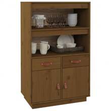 VidaXL Highboard Honey Brown 67x40x108.5 Cm Solid Pinewood