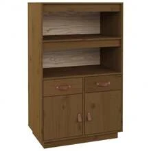 VidaXL Highboard Honey Brown 67x40x108.5 Cm Solid Pinewood