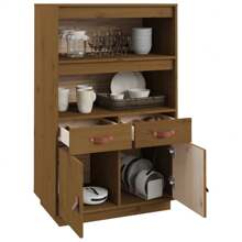 VidaXL Highboard Honey Brown 67x40x108.5 Cm Solid Pinewood