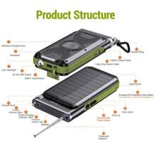 W26 移动电源带 FM 收音机，便携式无线充电器 20000mAh 外置电池组 15W QC 3.0 快速充电，明亮的手电筒，兼容智能手机和所有 USB 设备（橙色）配件小巧适合户外玩耍、购物、旅行，适用于 Apple iPhone、iPad、Android 手机的便携式电源，适合家人、朋友、儿童、生日、圣诞节、冬季的礼物 - 查看 5