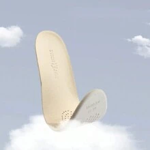 1 双羊皮鞋垫，皮革乳胶鞋垫，防痛，防臭，吸汗运动鞋，软底减震 - 米色 - 查看 1