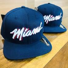 Miami City Blue Straight Brim Cap, Men's And Women's, Embroidered With Adjustment - 藏蓝色 - 查看 6