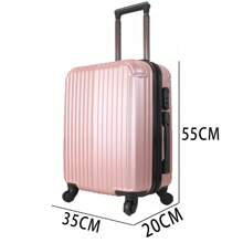 Vali máy bay, Hành lý xách tay, Xe đẩy cabin du lịch, ABS, Cứng, 4 bánh xe, Vali cabin cứng có tay cầm dạng ống lồng, 55 X 35 X 20 Cm Vali du lịch Vali Vali Vali bền Hành lý du lịch chống thấm nước - Màu xanh hải quân - Xem 2