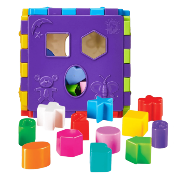 Cubo de Atividades para Bebês 18 Peças Formas Colorido Encaixar Didático 1 Ano